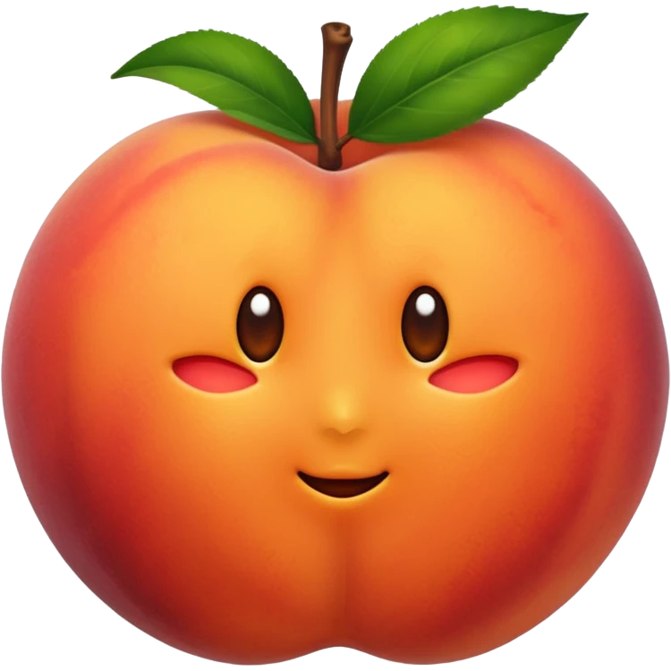 A peach with handmarks with hair emoji