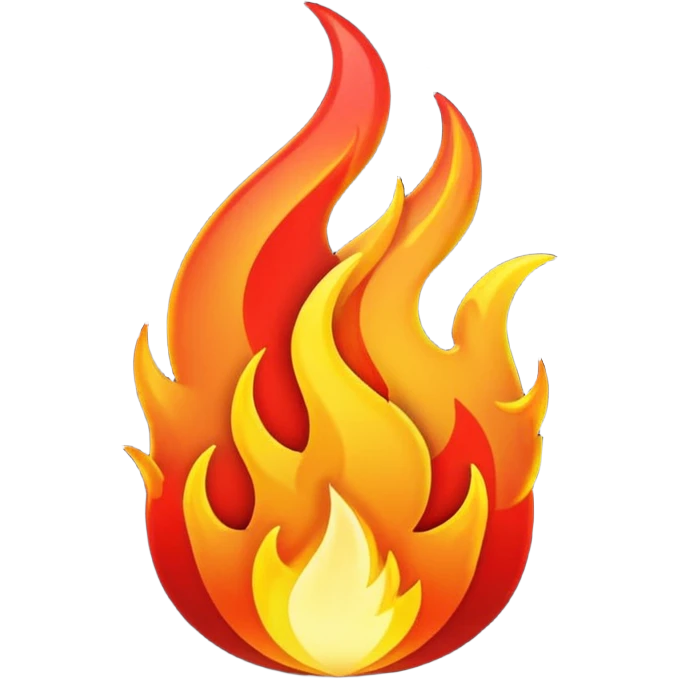 glitter red flame emoji