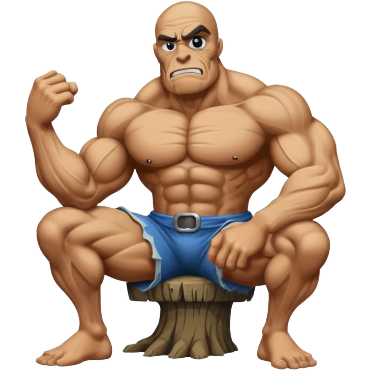 fullbody one-eyed giant, sitting emoji
