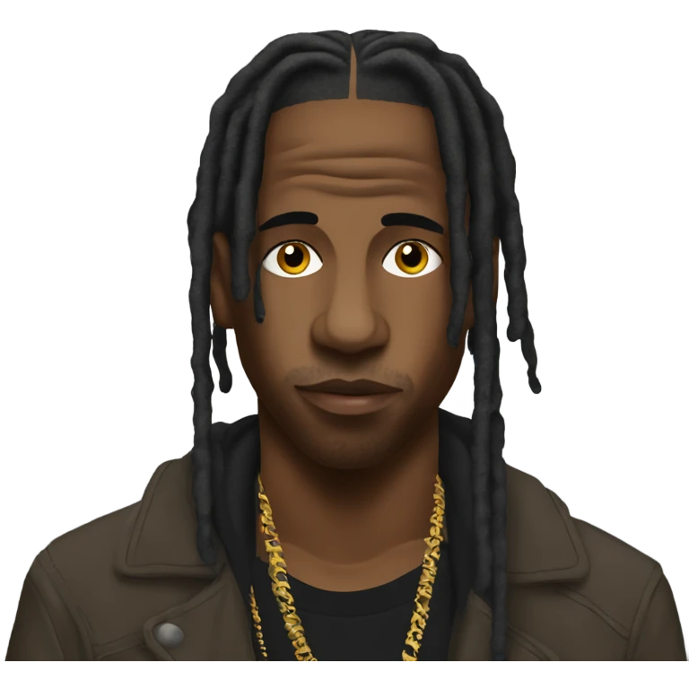 Travis Scott with dreads emoji