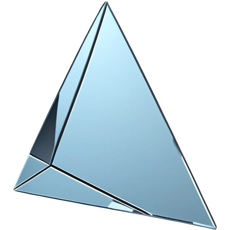 broken mirror shard emoji, sharp chrome edges, high contrast reflections, futuristic minimal 3D style, isolated on white emoji