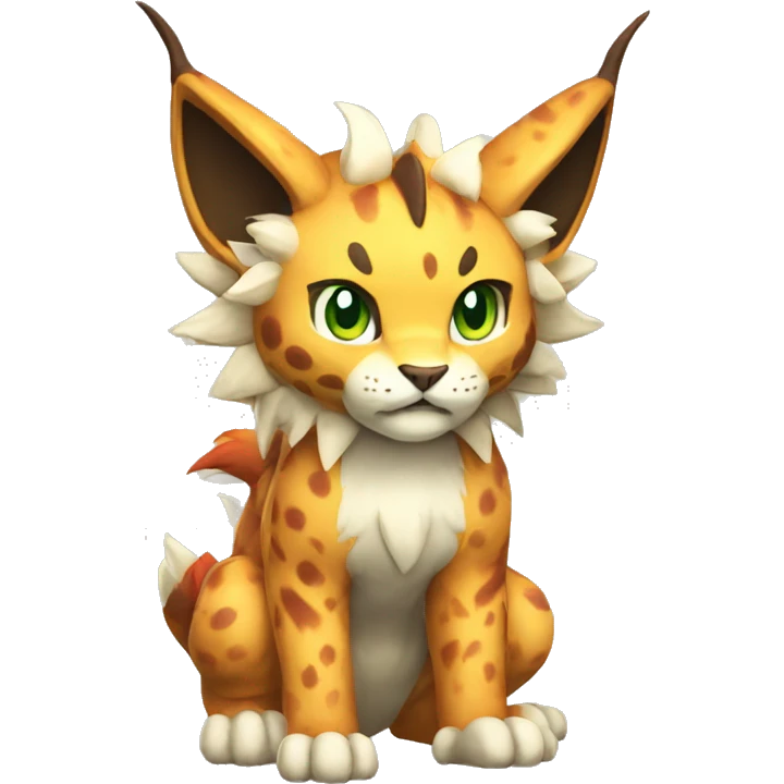 Fire-type Fakémon-Lynx full body emoji