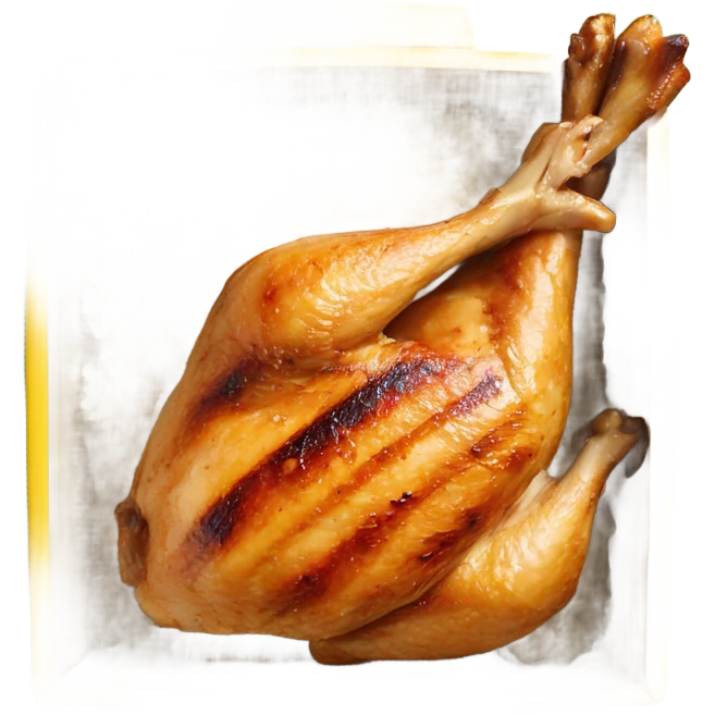 Grilled chicken and rice, in a yellow box emoji