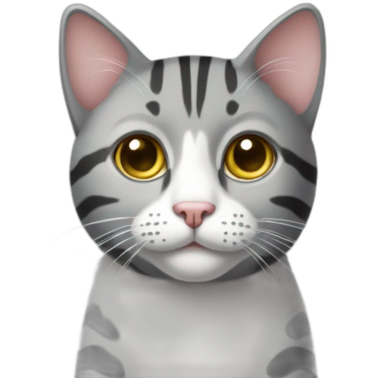 gray striped cat with white spots emoji