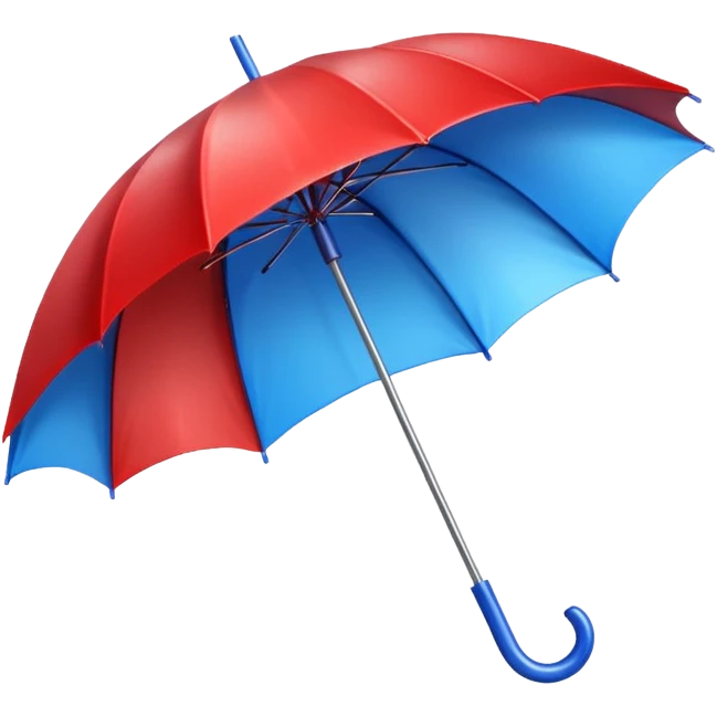glitter red and blue umbrella emoji