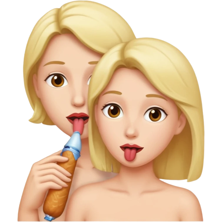 Una mujer chupando un pene de un hombre emoji