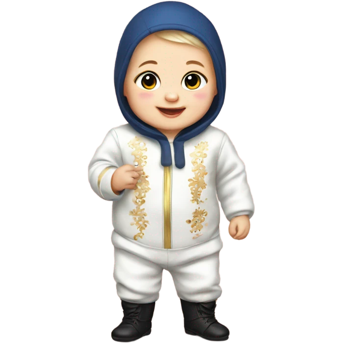 russian baby in New Year's suit emoji