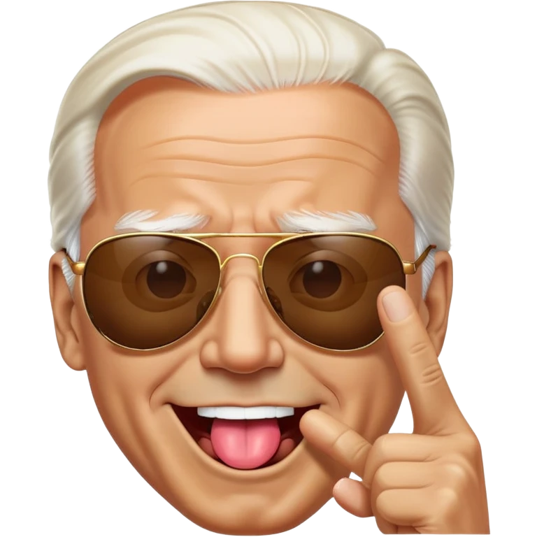 Biden sunglasses peace sign tongue emoji