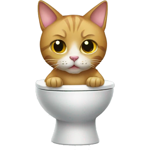 cat sitting on the toilet emoji