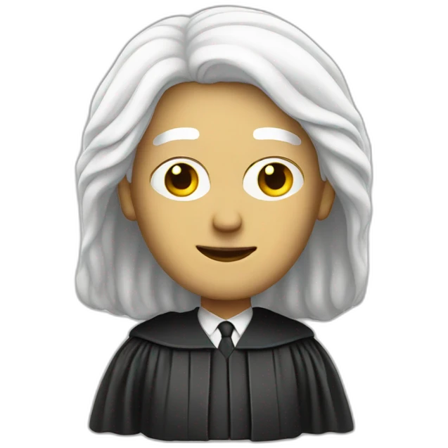 judge with white long wig emoji