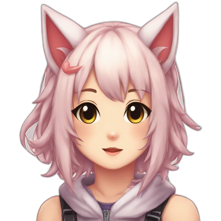 neko cat doujinshi anime girl with horns emoji