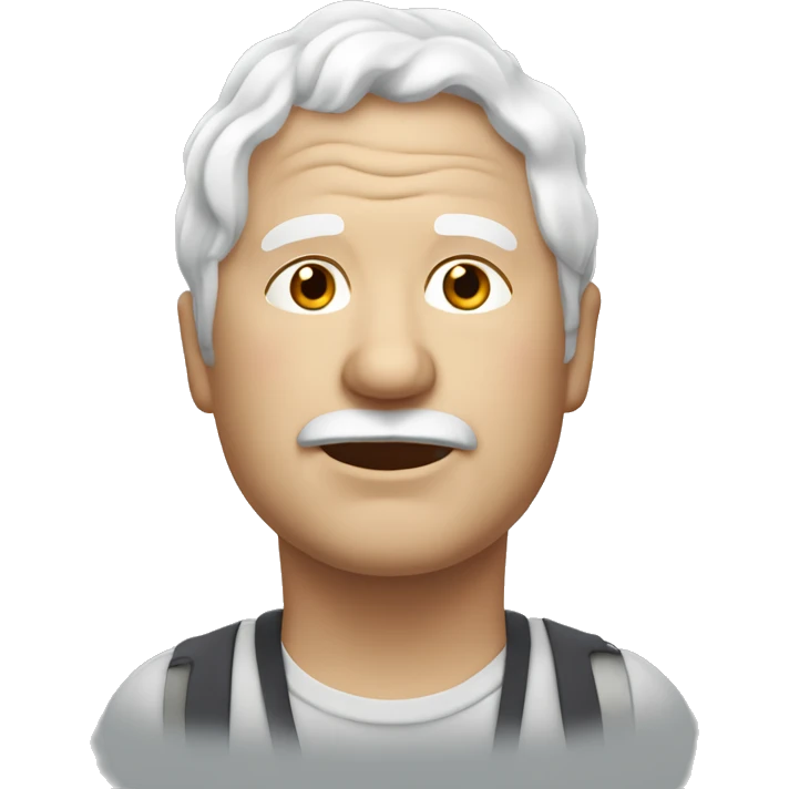 A sallow-skinned, overweight elderly male with white wavy hair. emoji