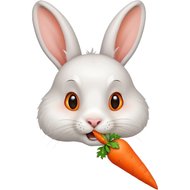 A rabbit nibbling on a carrot, surprised by the flavor, portrait, bust up emoji