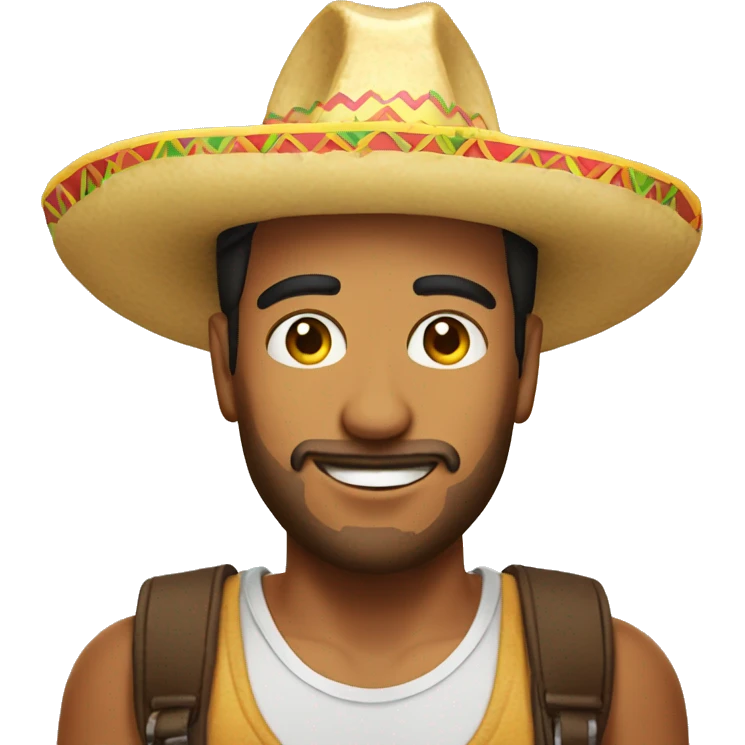 Make a mixed mans with a sombrero hat and a taco emoji
