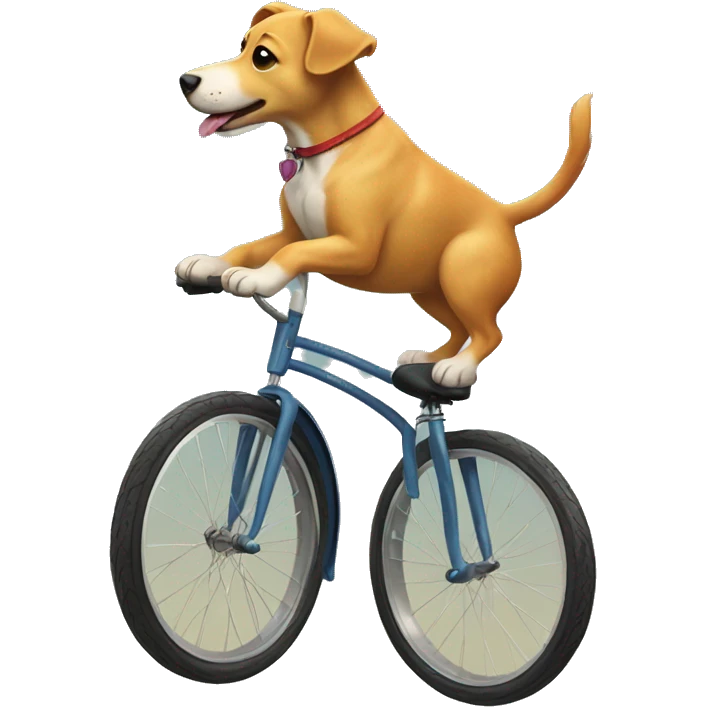 Dog riding a unicycle emoji