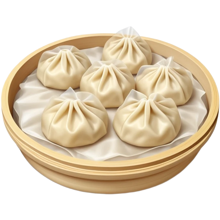 Steaming Chinese dumplings, jiaozi, simple emoji style emoji
