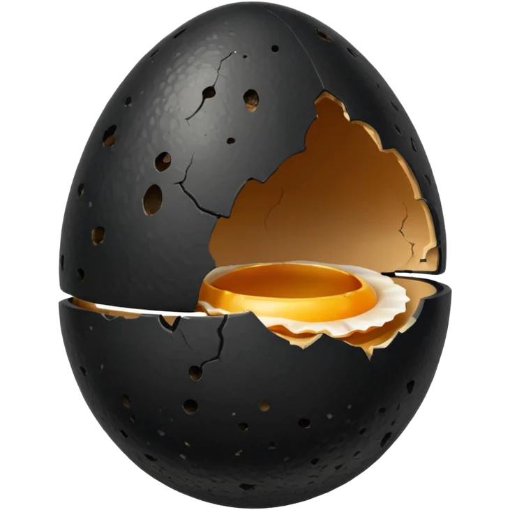black  egg cracked open emoji