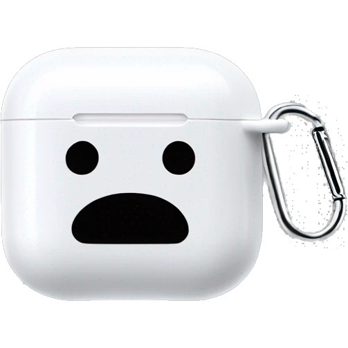 regular , all white airpod pro case , no face, just the blank airpod pro case emoji