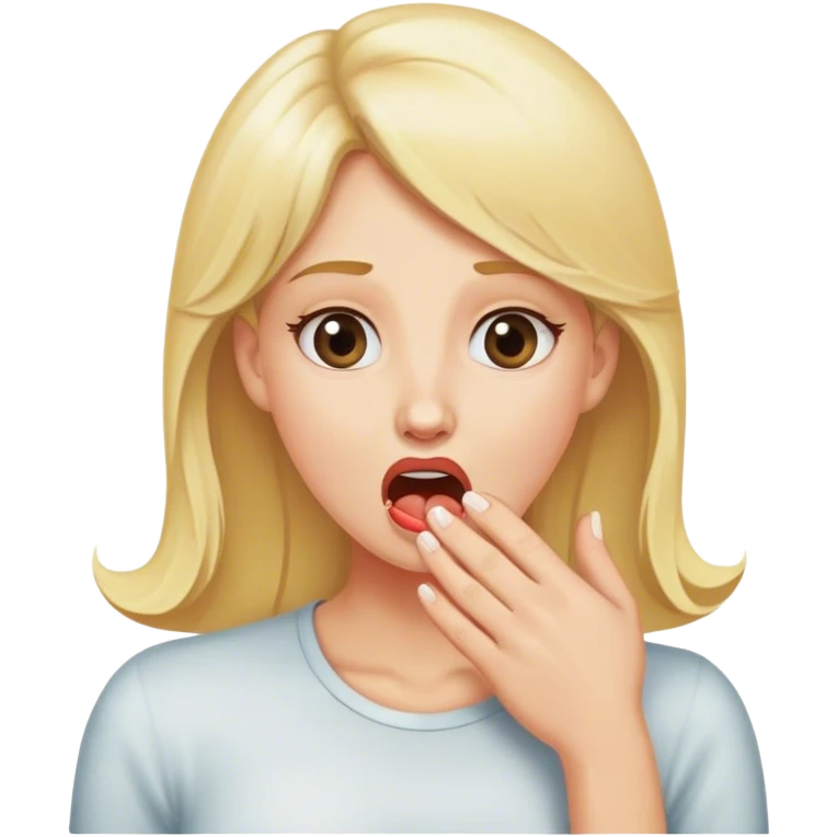Blond lady burping emoji