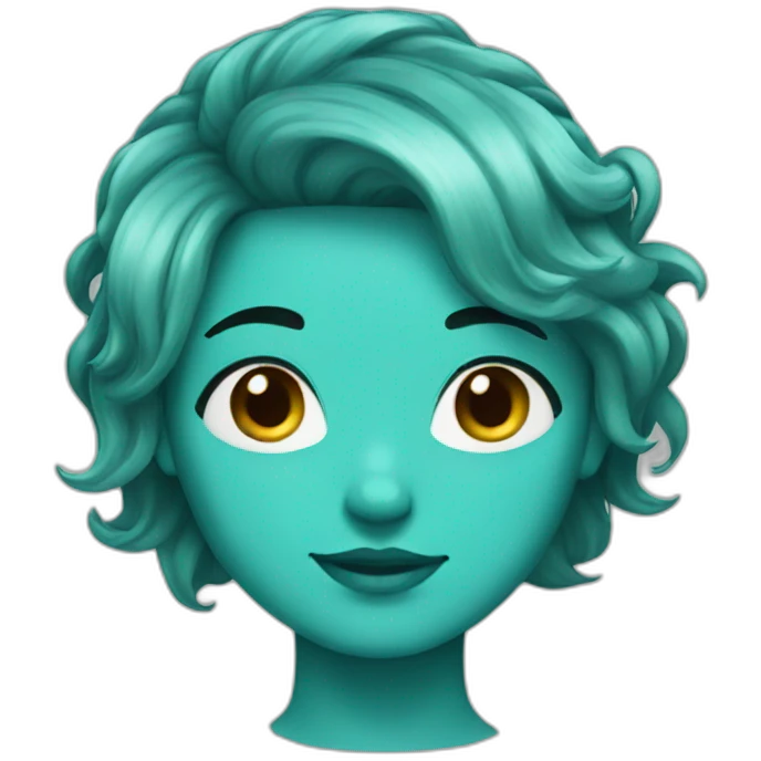 Turquoise hair emoji