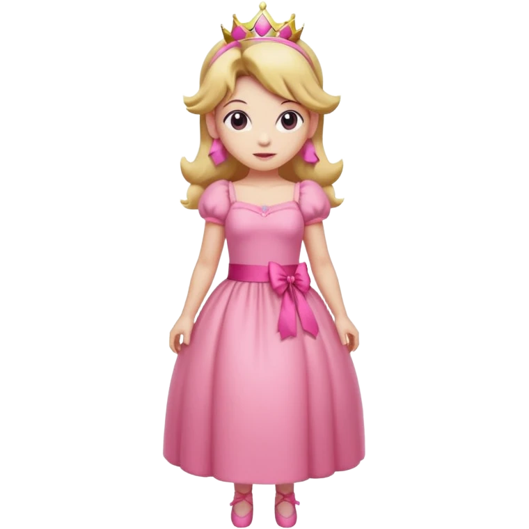 Princess peach full body with a pink ribbon tied to her hair emoji