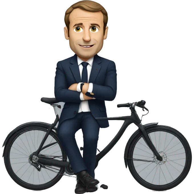Macron a velo emoji