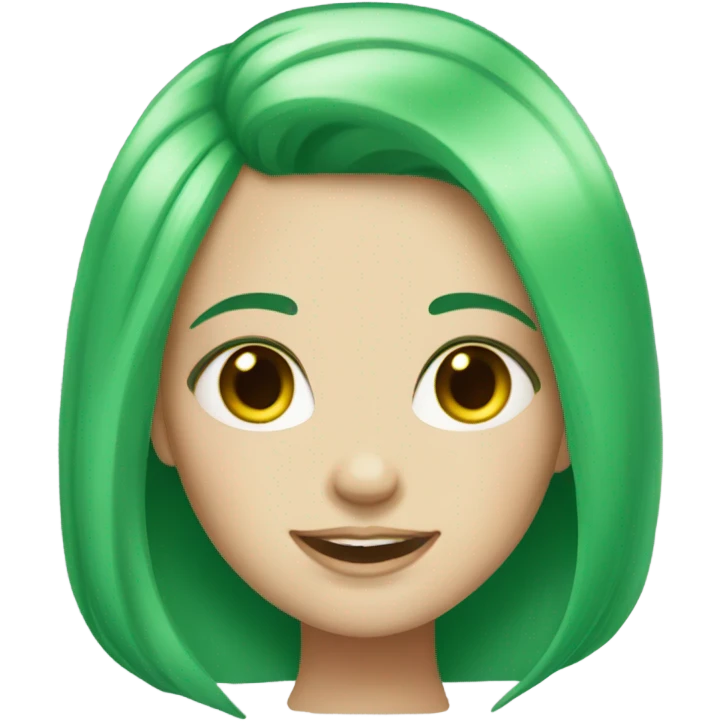 green haired pale face girl emoji