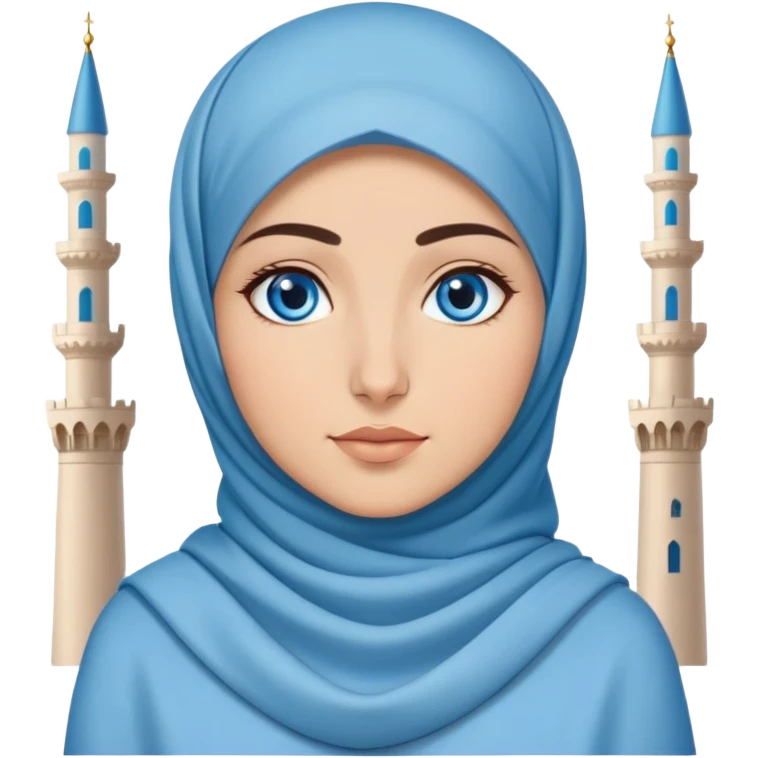 Turkish beautiful finish Konya girl blue eyes with hijab dress and ramadan background  emoji