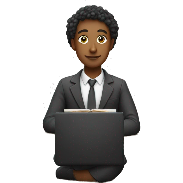 Teacher sitting at desk emoji