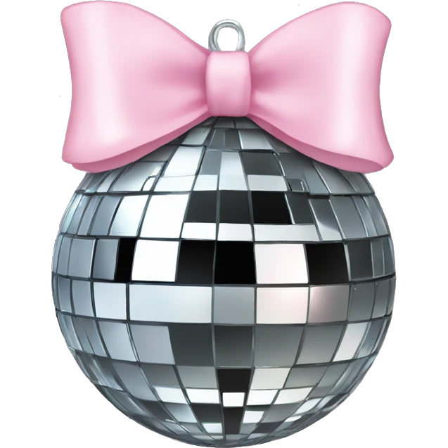 Disco ball with a light pink bow emoji