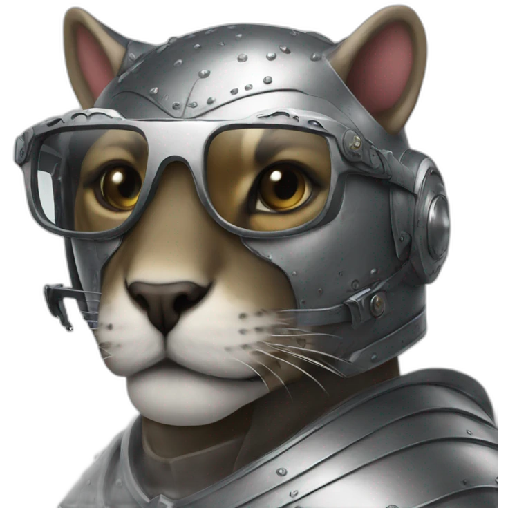 knight on a panther with ai glasses emoji