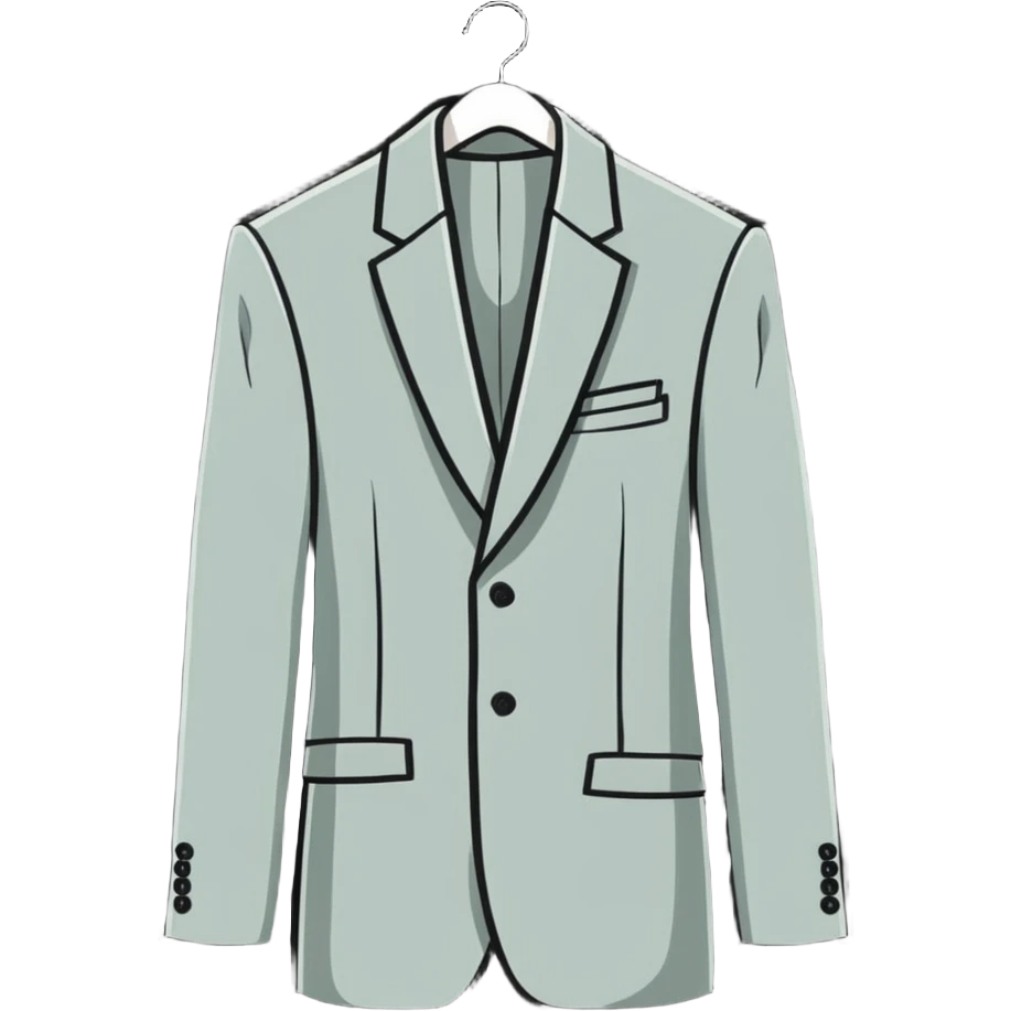 luxurious silk pale beige suit on hanger emoji