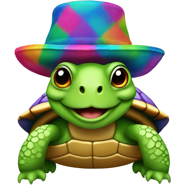 Turtle with a hat emoji