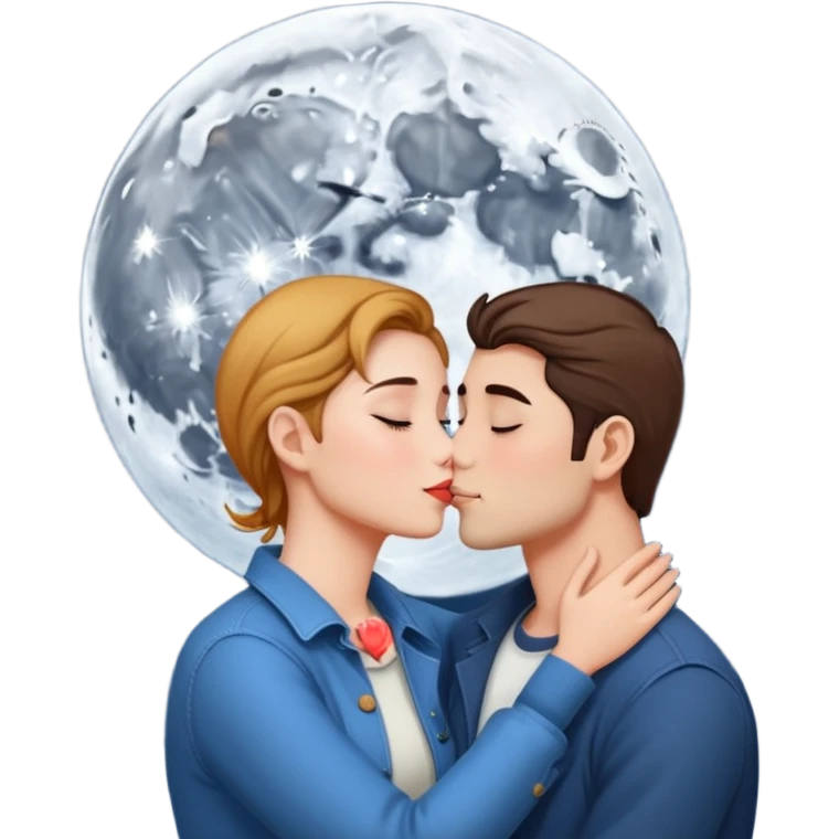 couple kissing under the moon  emoji