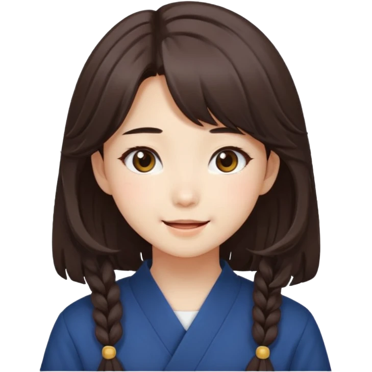 Korean girl with medium hair anime emoji