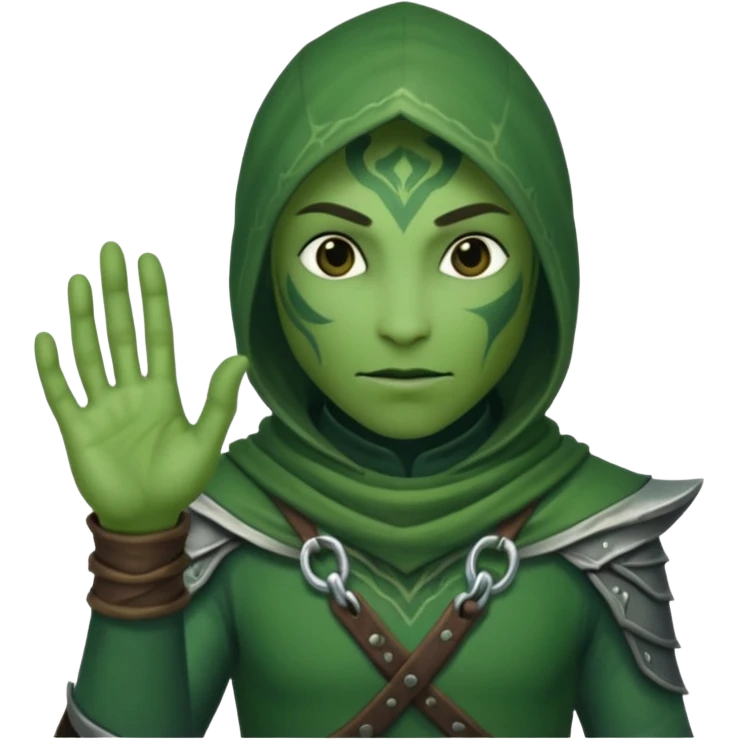 green magical thief hand from Skyrim emoji