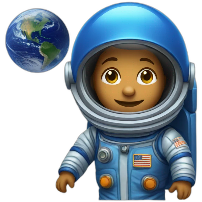 Space explorer with blue spacesuit emoji