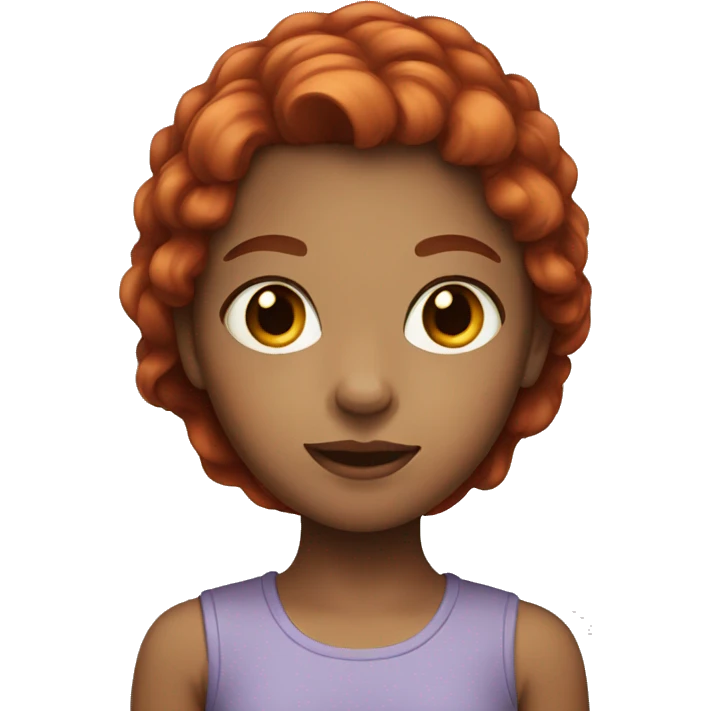 Girl with red hair and brown eyes emoji