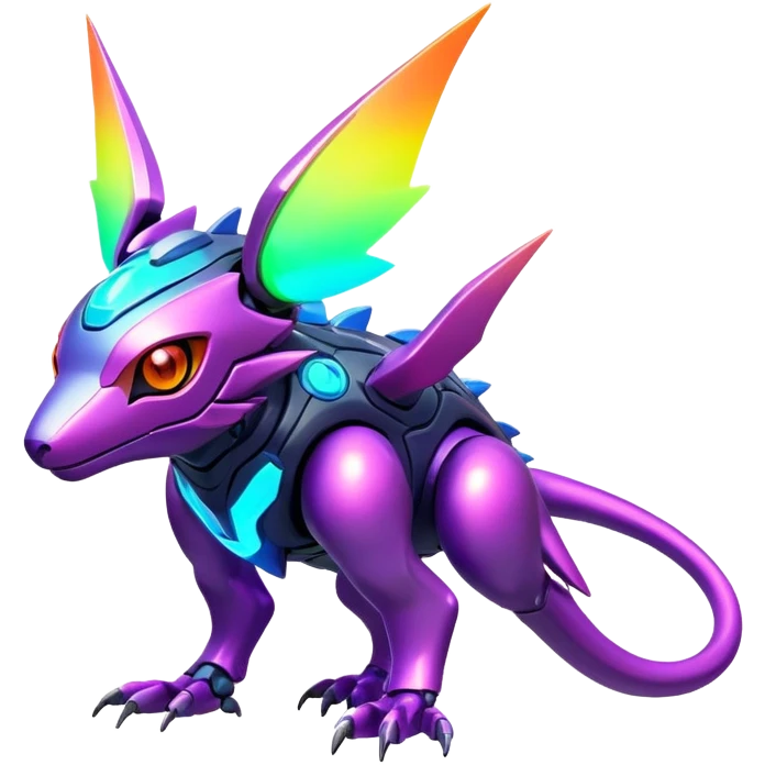  exotic futuristic lush warm-colored modern colorful neon-colored cyber-Fakémon-Digimon-Trico-creature emoji