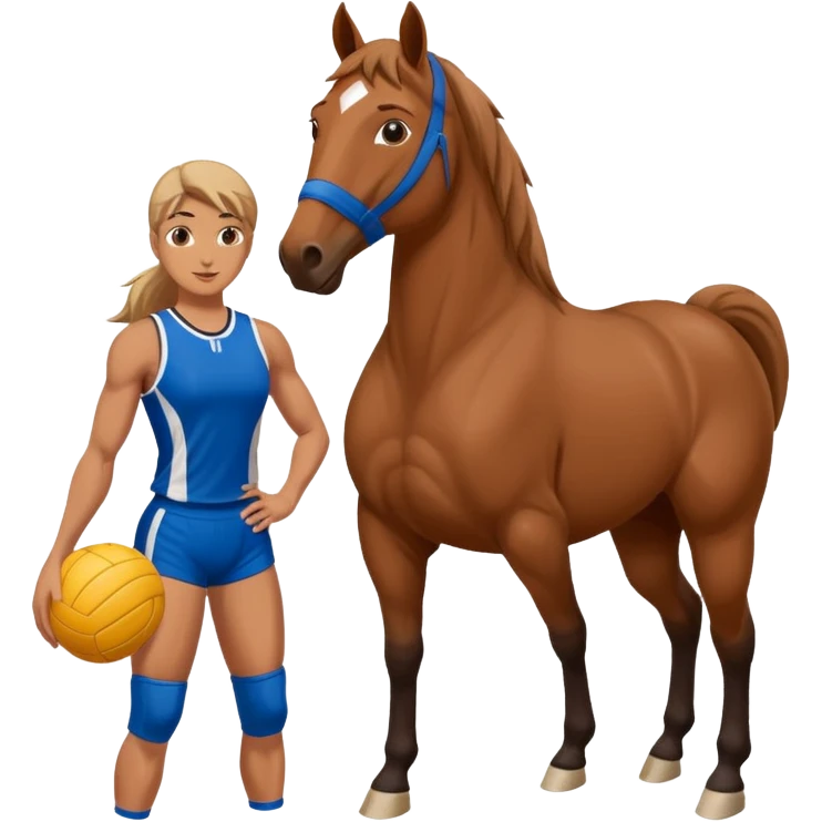 volleyball player, horse, with volleyball ball emoji