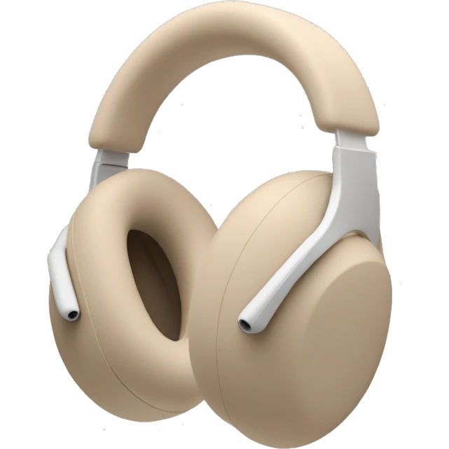 Beige coloured AirPod max headphones no human  emoji