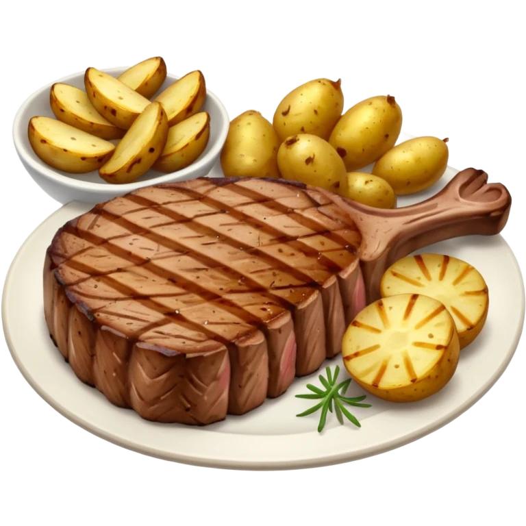 grilled steak with golden potatoes emoji