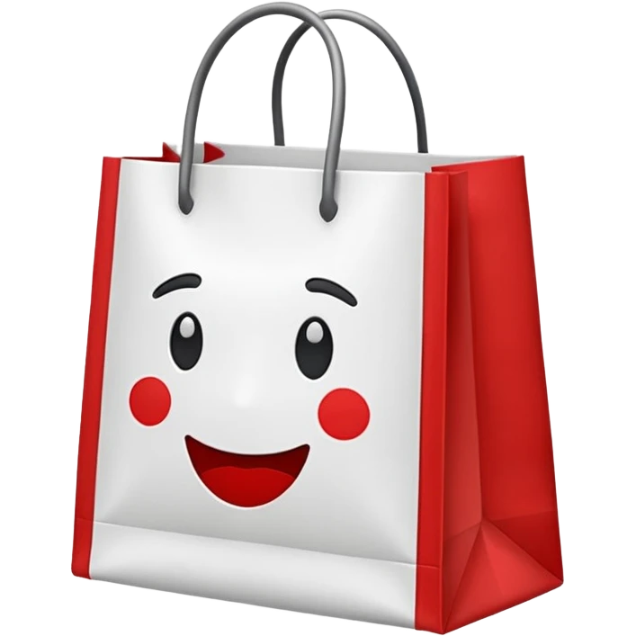 Bata store bag white and red emoji