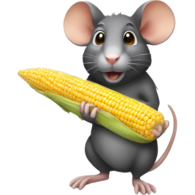 A rat with corn  emoji