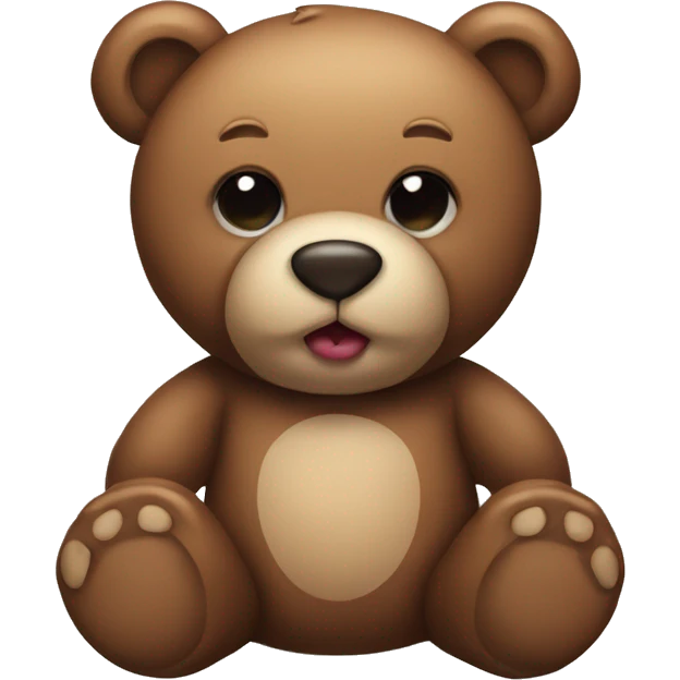 Teddy bear with kissy lips  emoji
