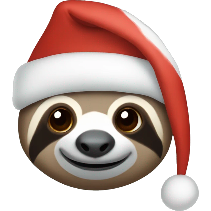 A sloth wearing a Christmas hat emoji