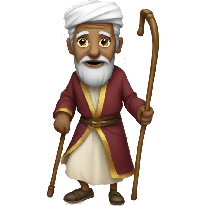 Old sultan walking with help of walking stick  emoji