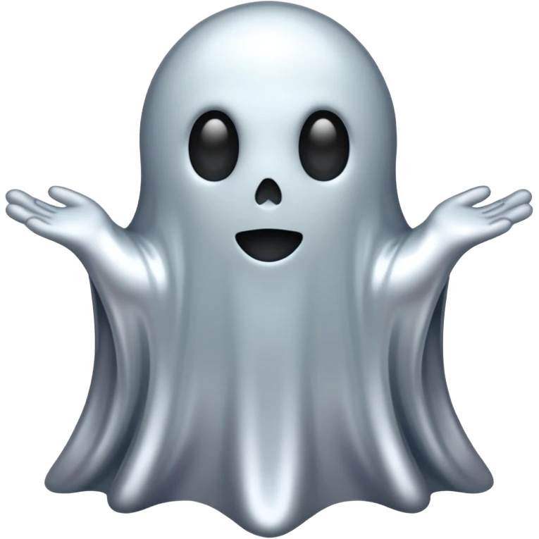 A ghost made out of chrome emoji