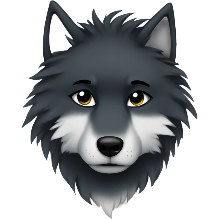 Emo black sad wolf furry alpha emoji