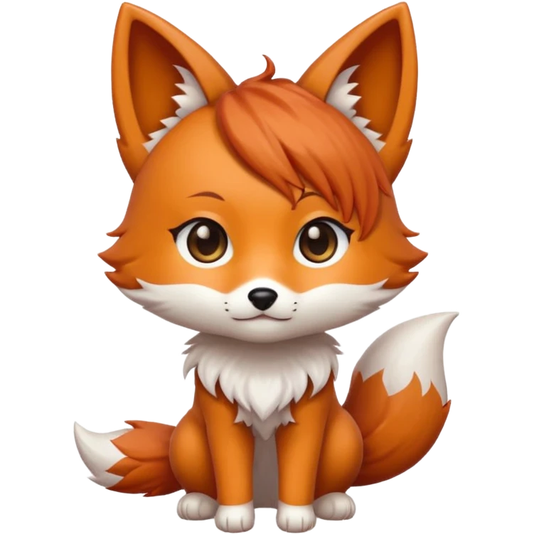 chibi kitsune cute copper hair kawaii emoji